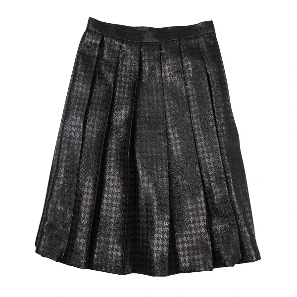 トリココムデギャルソンtricot COMME des GARCONSウールポリハウンドトゥースグリッタープリーツスカート 黒M K-106582_002