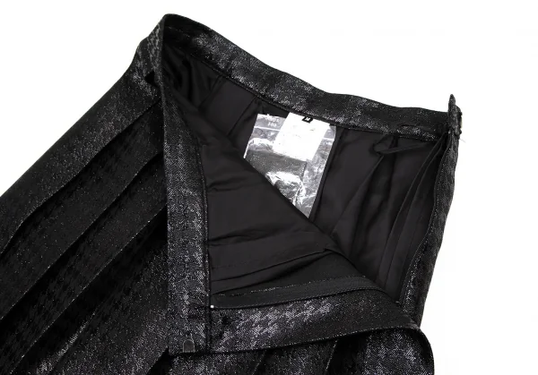 トリココムデギャルソンtricot COMME des GARCONSウールポリハウンドトゥースグリッタープリーツスカート 黒M K-106582_004