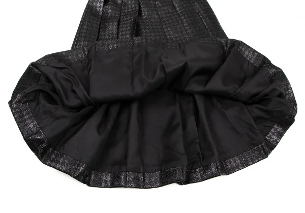 トリココムデギャルソンtricot COMME des GARCONSウールポリハウンドトゥースグリッタープリーツスカート 黒M K-106582_006