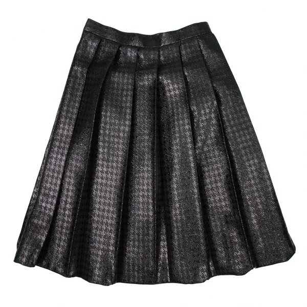 トリココムデギャルソンtricot COMME des GARCONSウールポリハウンドトゥースグリッタープリーツスカート 黒M K-106582_007