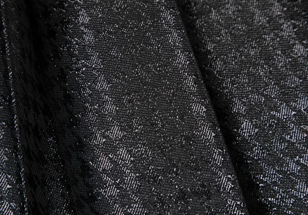 トリココムデギャルソンtricot COMME des GARCONSウールポリハウンドトゥースグリッタープリーツスカート 黒M K-106582_008
