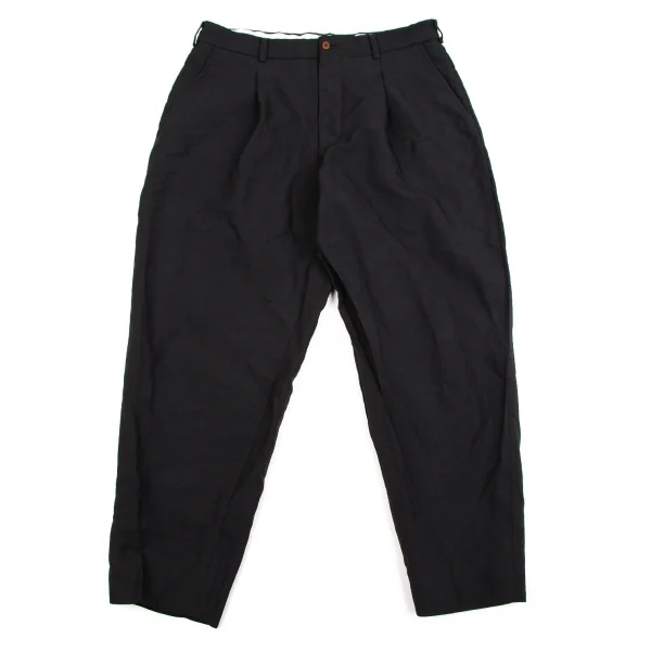 コムデギャルソン オムドゥCOMME des GARCONS HOMME DEUX エステル染色加工テーパードパンツ 黒L K-106607_001