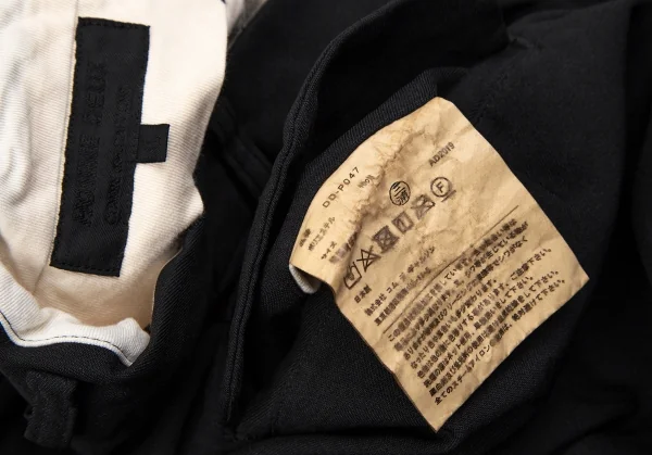 コムデギャルソン オムドゥCOMME des GARCONS HOMME DEUX エステル染色加工テーパードパンツ 黒L K-106607_012