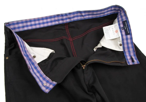 コムデギャルソン オムCOMME des GARCONS HOMME コットン裏カラーステッチテーパードパンツ 黒L K-106612_006
