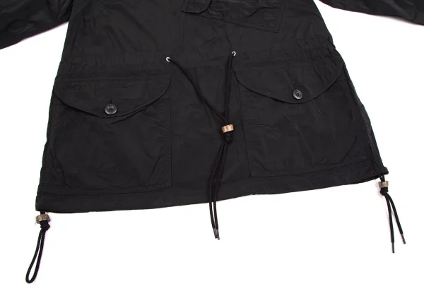 コムデギャルソン オムCOMME des GARCONS HOMME 製品染めナイロンマルチポケットアノラックパーカー 黒L K-106623_010