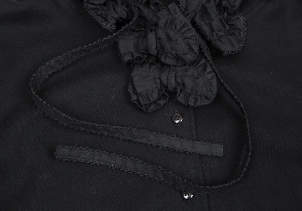 ピンクハウスPINK HOUSE フリル装飾ボタン開きパーカー 黒L K-106632_005