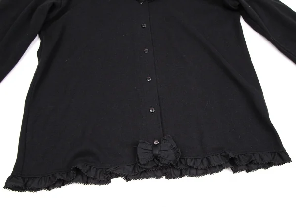 ピンクハウスPINK HOUSE フリル装飾ボタン開きパーカー 黒L K-106632_008