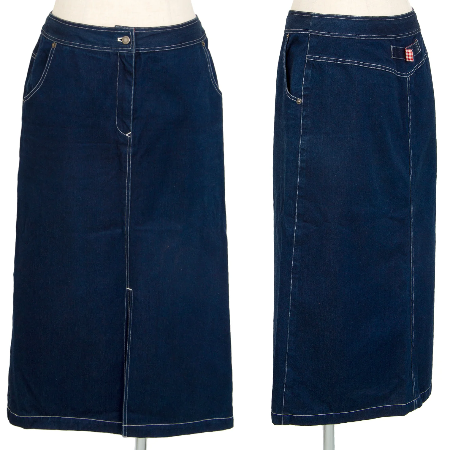 Mademoiselle NON NON Stitch Denim Skirt Indigo LL (K-106634