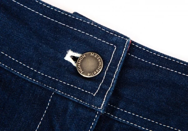 マドモアゼルノンノンMademoiselle NON NON ホワイトステッチデニムシンチバックスカート インディゴLL K-106634_004