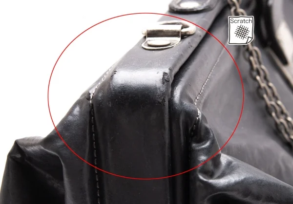 ジャンポールゴルチエ オムJean Paul GAULTIER HOMME がま口コーティングドクターバッグ 黒 K-106640_011