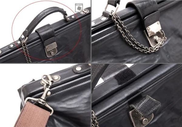 ジャンポールゴルチエ オムJean Paul GAULTIER HOMME がま口コーティングドクターバッグ 黒 K-106640_014