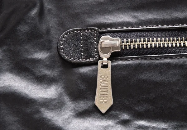 ジャンポールゴルチエ オムJean Paul GAULTIER HOMME がま口コーティングドクターバッグ 黒 K-106640_008