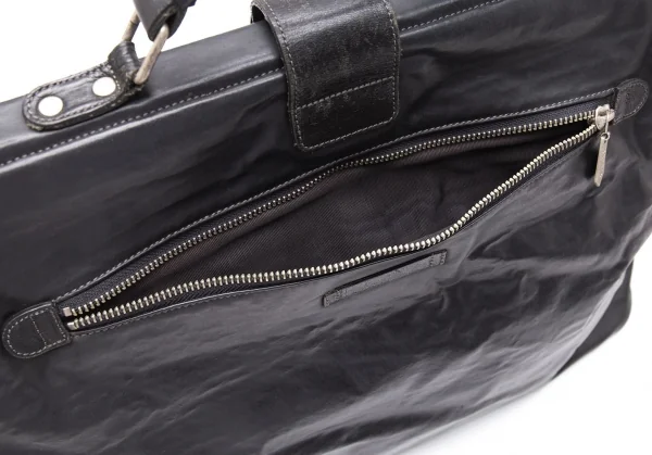 ジャンポールゴルチエ オムJean Paul GAULTIER HOMME がま口コーティングドクターバッグ 黒 K-106640_009