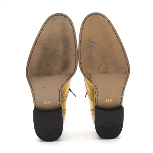 コムデギャルソンCOMME des GARCONS メタリックメダリオンシューズ ゴールド24.5 K-106645_016