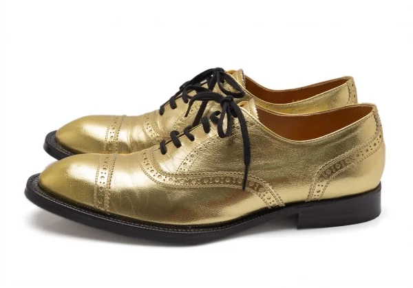 コムデギャルソンCOMME des GARCONS メタリックメダリオンシューズ ゴールド24.5 K-106645_006
