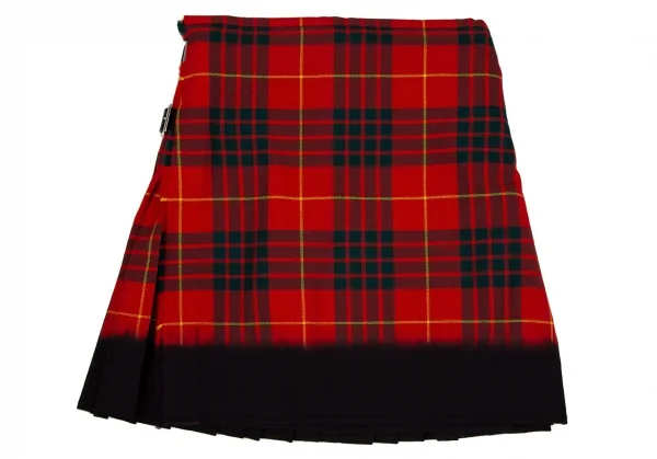 コムデギャルソンCOMME des GARCONSロキャロン社タータンチェック裾染めキルトスカート 赤緑黒M K-106673_002