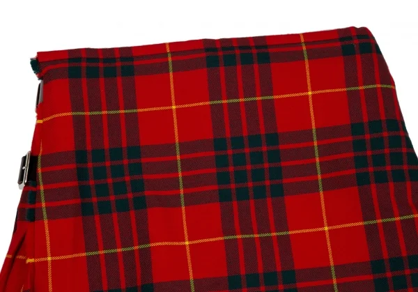 コムデギャルソンCOMME des GARCONSロキャロン社タータンチェック裾染めキルトスカート 赤緑黒M K-106673_003