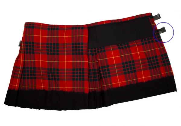 コムデギャルソンCOMME des GARCONSロキャロン社タータンチェック裾染めキルトスカート 赤緑黒M K-106673_007