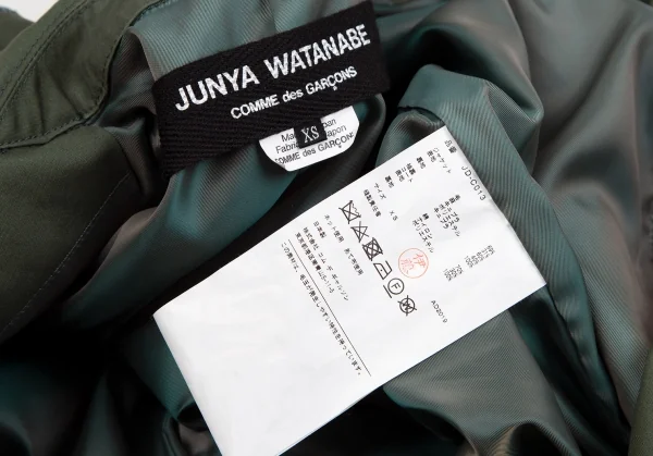 ジュンヤワタナベ コムデギャルソンJUNYA WATANABE COMME des GARCONS チェックジャケットドッキングコート 紺オリーブ他XS K-106682_020