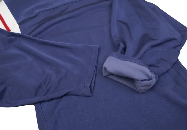 エムエム 6 メゾン マルジェラMM6 MAISON MARGIELA 袖切替フロッキープリントフットボールTシャツ 紫他S K-106710_012