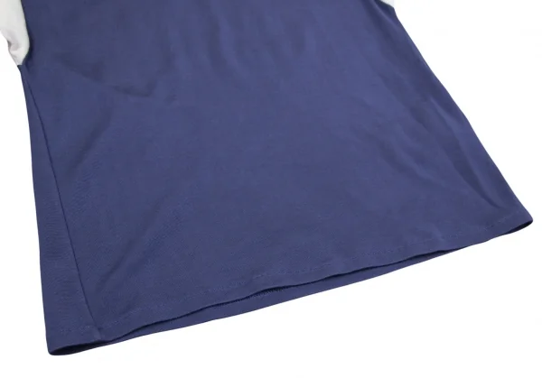 エムエム 6 メゾン マルジェラMM6 MAISON MARGIELA 袖切替フロッキープリントフットボールTシャツ 紫他S K-106710_013