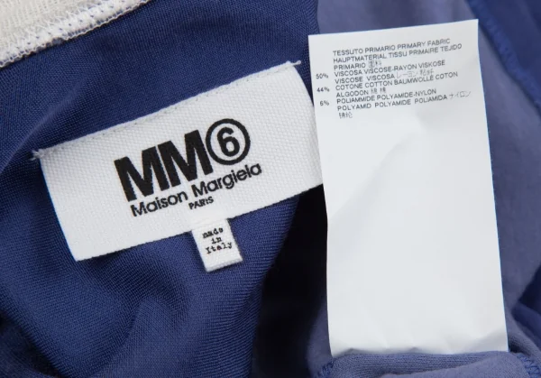 エムエム 6 メゾン マルジェラMM6 MAISON MARGIELA 袖切替フロッキープリントフットボールTシャツ 紫他S K-106710_016