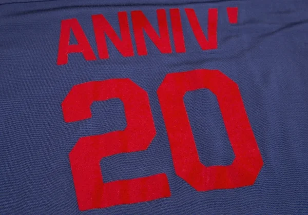 エムエム 6 メゾン マルジェラMM6 MAISON MARGIELA 袖切替フロッキープリントフットボールTシャツ 紫他S K-106710_004