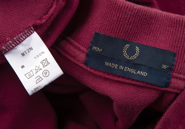 フレッドペリーFREDPERRY ポイント刺繍鹿の子ポロシャツ エンジ36 K-106721_013