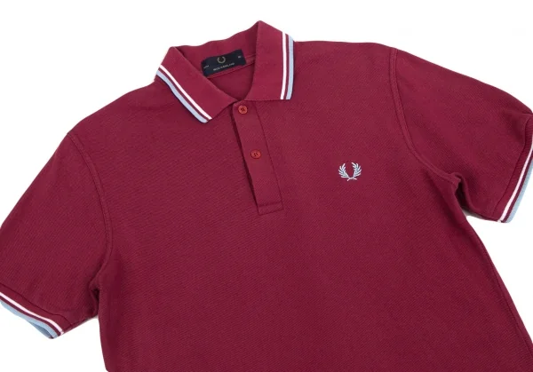 フレッドペリーFREDPERRY ポイント刺繍鹿の子ポロシャツ エンジ36 K-106721_002