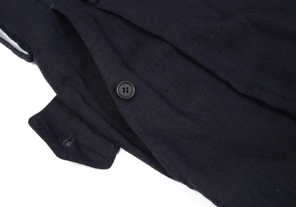ヨウジヤマモト ノアールYohji Yamamoto NOIR 混紡シンチバッククロップドパンツ 紺1 K-106755_006