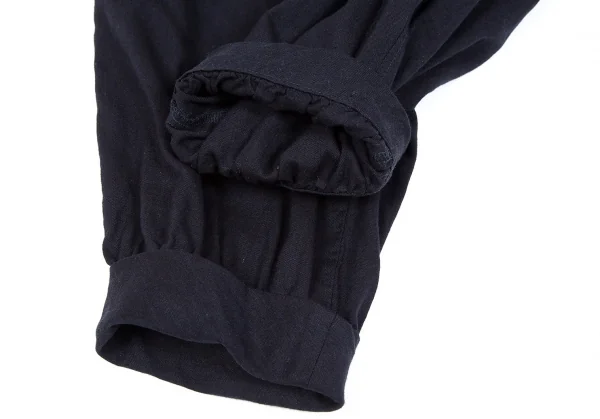 ヨウジヤマモト ノアールYohji Yamamoto NOIR 混紡シンチバッククロップドパンツ 紺1 K-106755_008