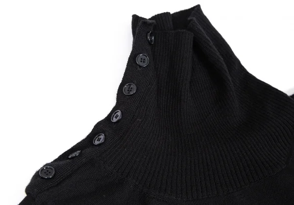 リミフゥLIMI feu ボタンデザインウールニット 黒S K-106757_004