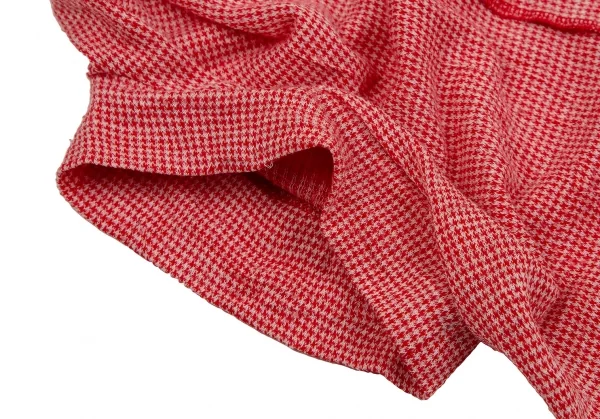 ジュンヤワタナベマン コムデギャルソンJUNYA WATANABE MAN COMME des GARCONS ポリウールパピートゥースシワ加工変形ヘンリーネックトップス 赤S K-106767_006