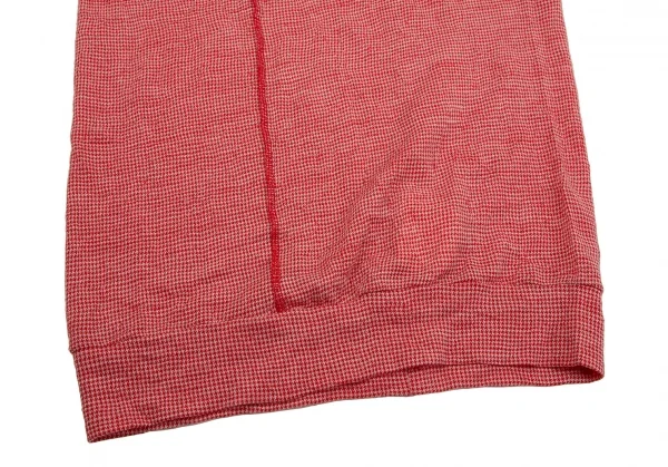 ジュンヤワタナベマン コムデギャルソンJUNYA WATANABE MAN COMME des GARCONS ポリウールパピートゥースシワ加工変形ヘンリーネックトップス 赤S K-106767_007