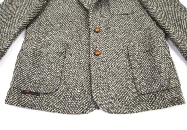 パパスPapas アイルランドファブリックウールくるみボタン2Bジャケット グレーM K-106772_010