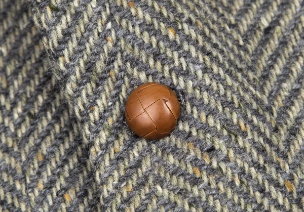 パパスPapas アイルランドファブリックウールくるみボタン2Bジャケット グレーM K-106772_011