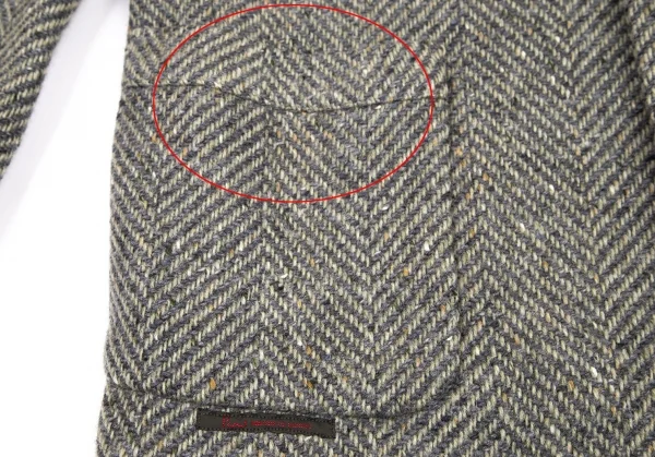 パパスPapas アイルランドファブリックウールくるみボタン2Bジャケット グレーM K-106772_012