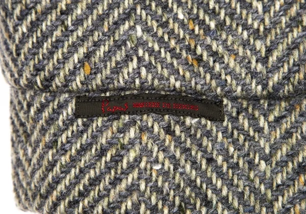 パパスPapas アイルランドファブリックウールくるみボタン2Bジャケット グレーM K-106772_014