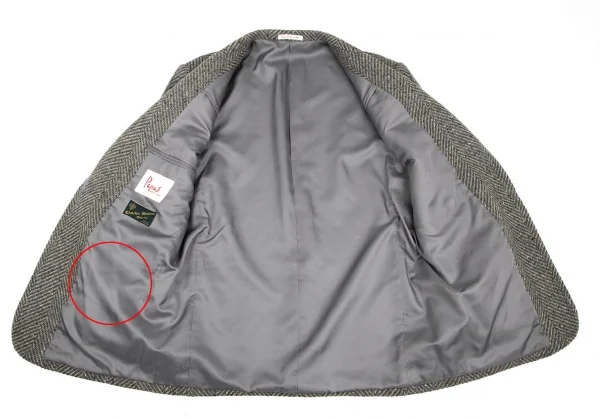 パパスPapas アイルランドファブリックウールくるみボタン2Bジャケット グレーM K-106772_015