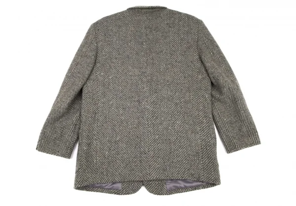 パパスPapas アイルランドファブリックウールくるみボタン2Bジャケット グレーM K-106772_017