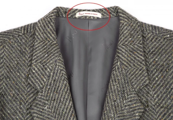 パパスPapas アイルランドファブリックウールくるみボタン2Bジャケット グレーM K-106772_003