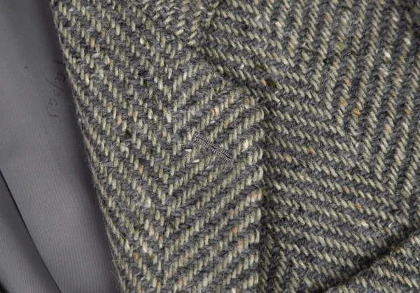 パパスPapas アイルランドファブリックウールくるみボタン2Bジャケット グレーM K-106772_005