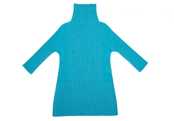 プリーツプリーズPLEATS PLEASE プリーツタートルネックロングカットソー 水色3 K-106778_002