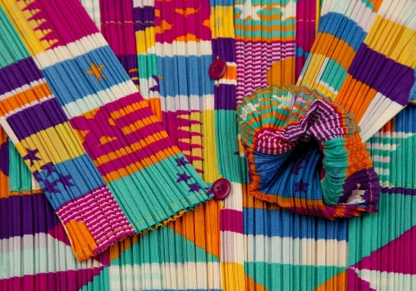 プリーツプリーズPLEATS PLEASE プリーツフラッグプリント5分袖シャツ マルチ4 K-106780_007