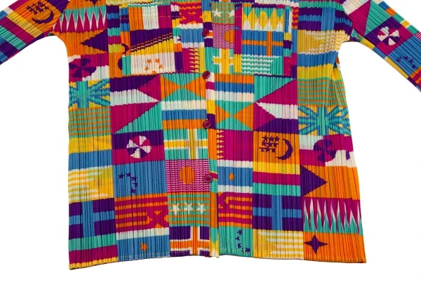 プリーツプリーズPLEATS PLEASE プリーツフラッグプリント5分袖シャツ マルチ4 K-106780_008