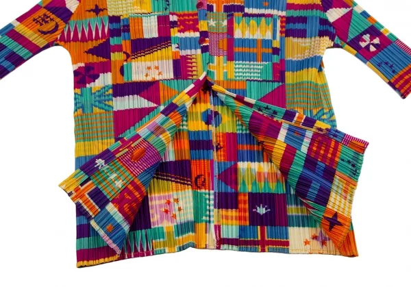 プリーツプリーズPLEATS PLEASE プリーツフラッグプリント5分袖シャツ マルチ4 K-106780_009