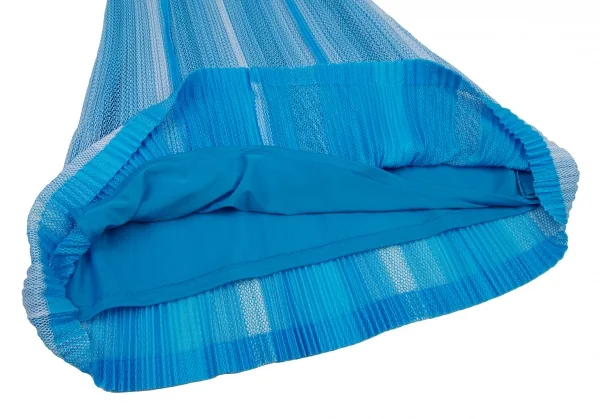 プリーツプリーズPLEATS PLEASE プリーツメッシュ切替ノースリーブシャツワンピース 水色白3 K-106792_009