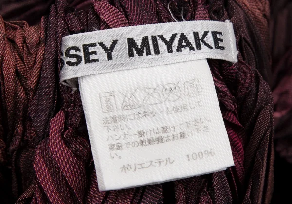 イッセイミヤケISSEY MIYAKE プリーツマルチストライプスカート ワイン2 K-106793_013