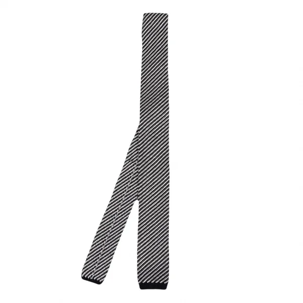 コムデギャルソン オムドゥCOMME des GARCONS HOMME DEUX 斜行ストライプニットネクタイ 黒白F K-106805_001