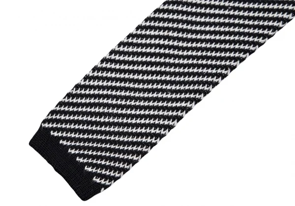 コムデギャルソン オムドゥCOMME des GARCONS HOMME DEUX 斜行ストライプニットネクタイ 黒白F K-106805_005